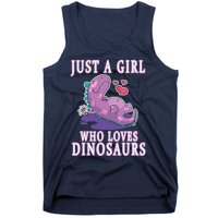 Just A Girl Who Loves Dinosaurs Cute Floral Girl Teens Gift Tank Top