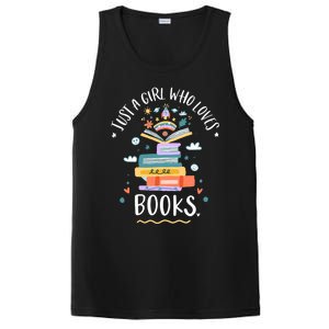 Just A Girl Who Loves Books Funny Gift For Bookworm Gift PosiCharge Competitor Tank