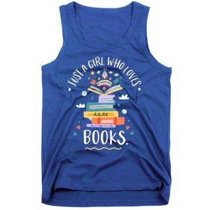 Just A Girl Who Loves Books Funny Gift For Bookworm Gift Tank Top