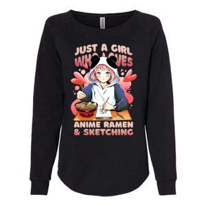 Just A Girl Who Loves Anime Ramen And Sketching Womens California Wash Sweatshirt