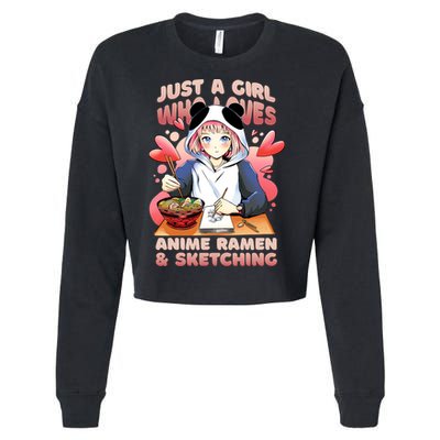 Just A Girl Who Loves Anime Ramen And Sketching Cropped Pullover Crew