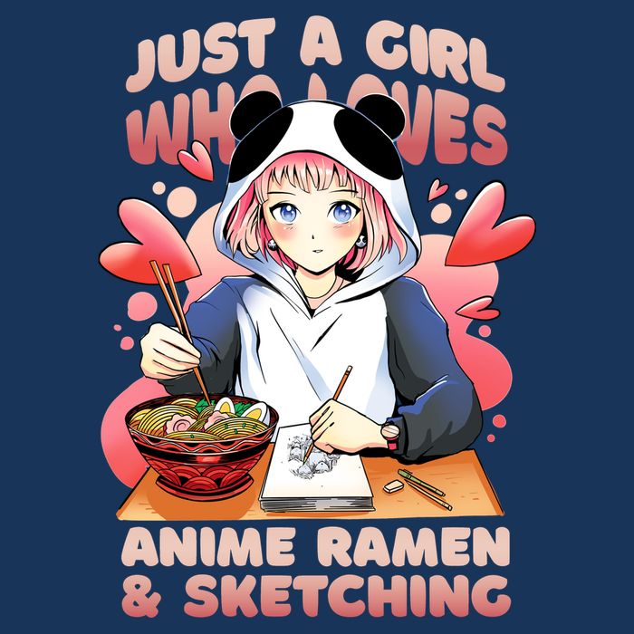Just A Girl Who Loves Anime Ramen And Sketching Garment-Dyed Heavyweight T-Shirt