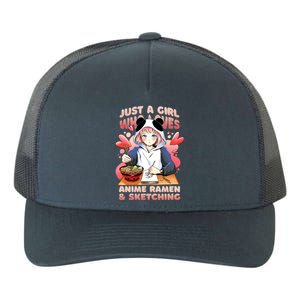 Just A Girl Who Loves Anime Ramen And Sketching Yupoong Adult 5-Panel Trucker Hat