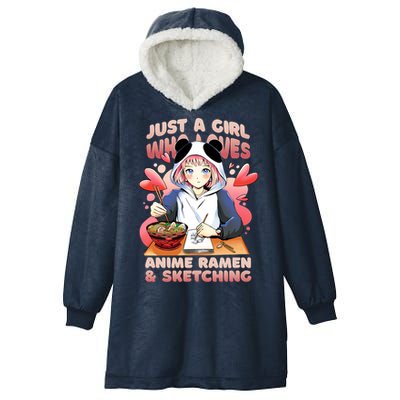 Just A Girl Who Loves Anime Ramen And Sketching Hooded Wearable Blanket