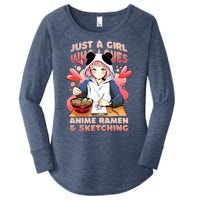 Just A Girl Who Loves Anime Ramen And Sketching Women's Perfect Tri Tunic Long Sleeve Shirt