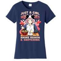 Just A Girl Who Loves Anime Ramen And Sketching Women's T-Shirt