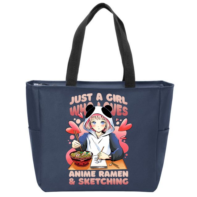 Just A Girl Who Loves Anime Ramen And Sketching Zip Tote Bag