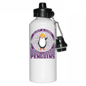 Just A Girl Who Loves Penguins Aluminum Water Bottle