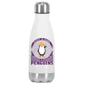 Just A Girl Who Loves Penguins Stainless Steel Insulated Water Bottle