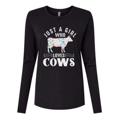 Just A Girl Who Loves Cows Womens Cotton Relaxed Long Sleeve T-Shirt