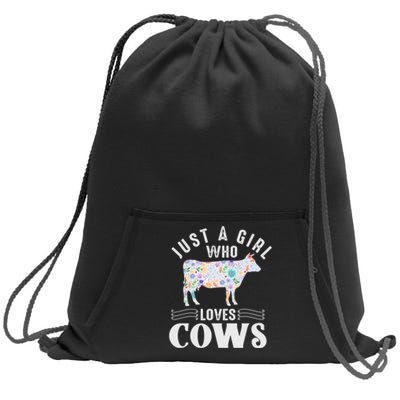 Just A Girl Who Loves Cows Sweatshirt Cinch Pack Bag