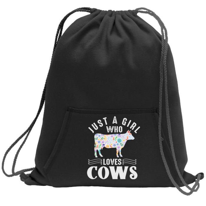 Just A Girl Who Loves Cows Sweatshirt Cinch Pack Bag