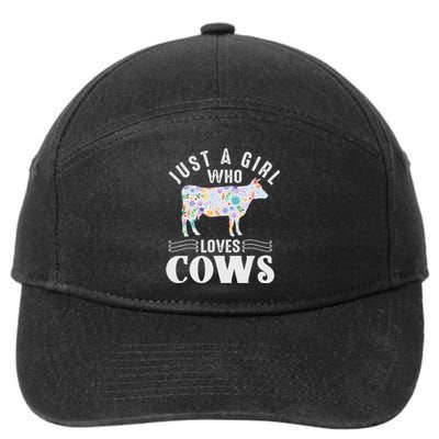 Just A Girl Who Loves Cows 7-Panel Snapback Hat