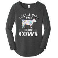 Just A Girl Who Loves Cows Women's Perfect Tri Tunic Long Sleeve Shirt