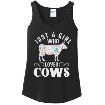 Just A Girl Who Loves Cows Ladies Essential Tank