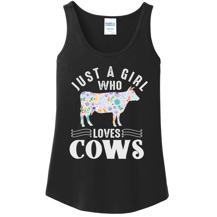 Just A Girl Who Loves Cows Ladies Essential Tank