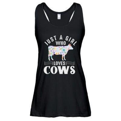 Just A Girl Who Loves Cows Ladies Essential Flowy Tank