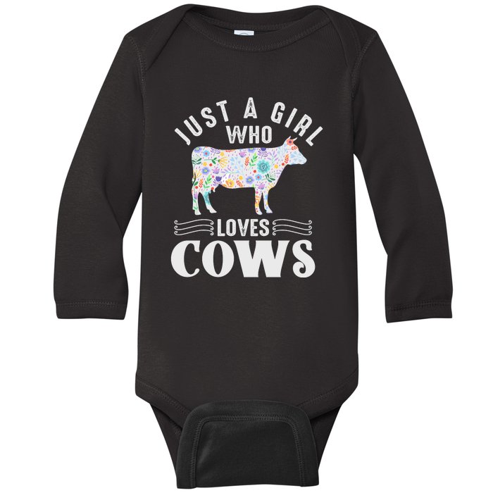 Just A Girl Who Loves Cows Baby Long Sleeve Bodysuit