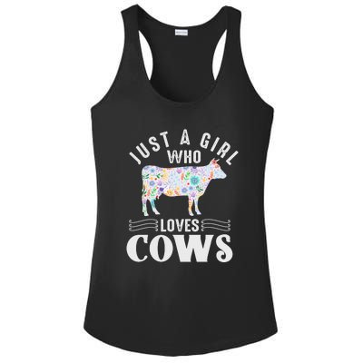 Just A Girl Who Loves Cows Ladies PosiCharge Competitor Racerback Tank