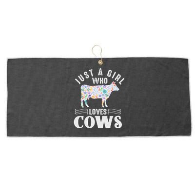 Just A Girl Who Loves Cows Large Microfiber Waffle Golf Towel