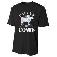 Just A Girl Who Loves Cows Performance Sprint T-Shirt