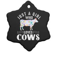 Just A Girl Who Loves Cows Ceramic Star Ornament