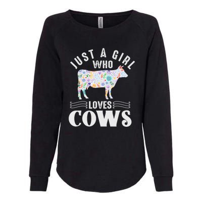 Just A Girl Who Loves Cows Womens California Wash Sweatshirt