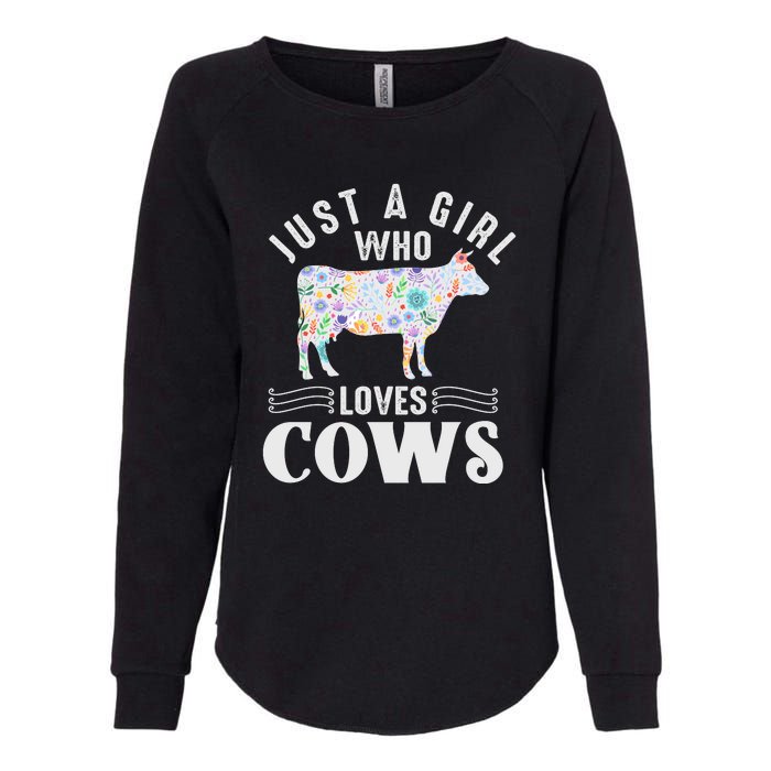 Just A Girl Who Loves Cows Womens California Wash Sweatshirt