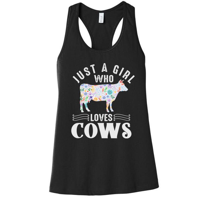 Just A Girl Who Loves Cows Women's Racerback Tank