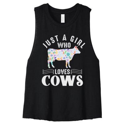 Just A Girl Who Loves Cows Women's Racerback Cropped Tank