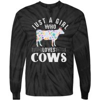 Just A Girl Who Loves Cows Tie-Dye Long Sleeve Shirt