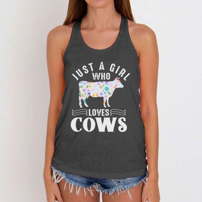 Just A Girl Who Loves Cows Women's Knotted Racerback Tank