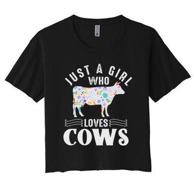 Just A Girl Who Loves Cows Women's Crop Top Tee