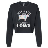 Just A Girl Who Loves Cows Cropped Pullover Crew