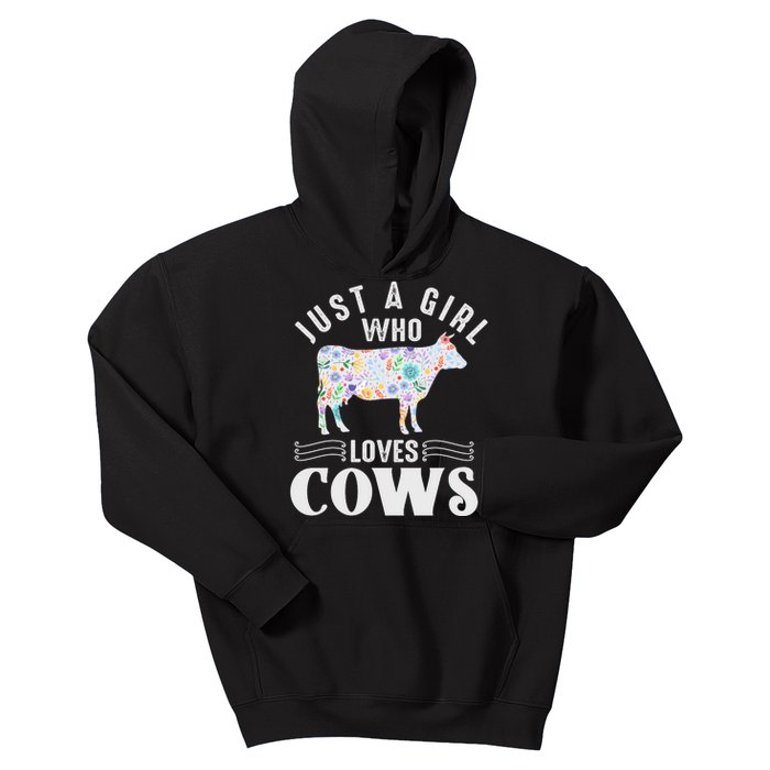 Just A Girl Who Loves Cows Kids Hoodie