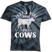 Just A Girl Who Loves Cows Kids Tie-Dye T-Shirt