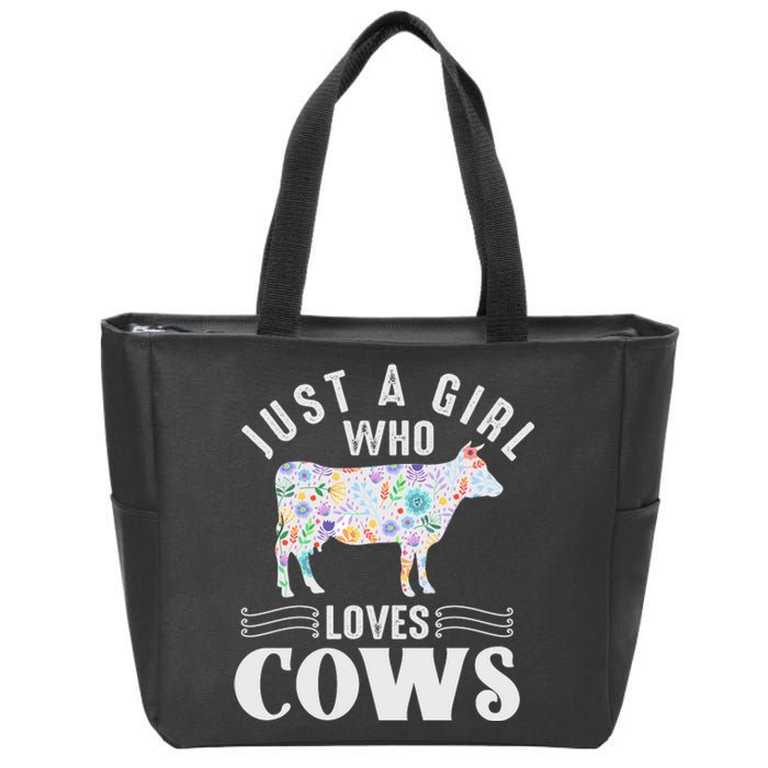 Just A Girl Who Loves Cows Zip Tote Bag