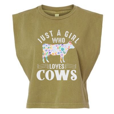 Just A Girl Who Loves Cows Garment-Dyed Women's Muscle Tee