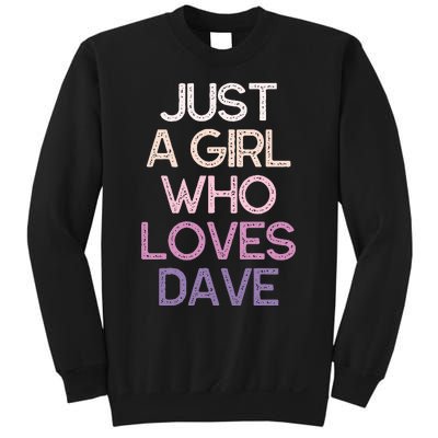 Just A Girl Who Loves Dave Name Sweatshirt