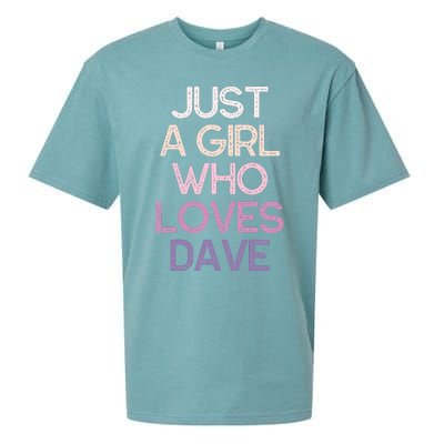 Just A Girl Who Loves Dave Name Sueded Cloud Jersey T-Shirt