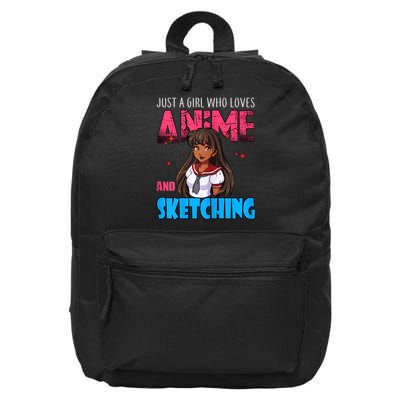 Just A Girl Who Loves Anime Sketching 16 in Basic Backpack