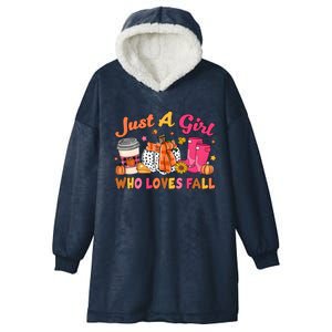 Just A Girl Who Loves Fall Hooded Wearable Blanket