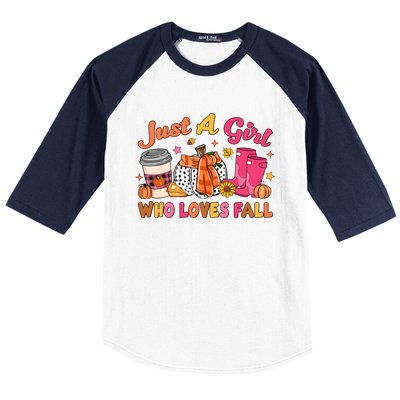 Just A Girl Who Loves Fall Baseball Sleeve Shirt