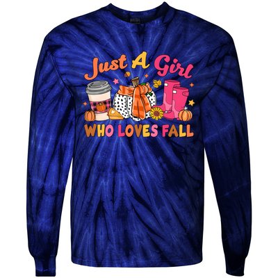 Just A Girl Who Loves Fall Tie-Dye Long Sleeve Shirt