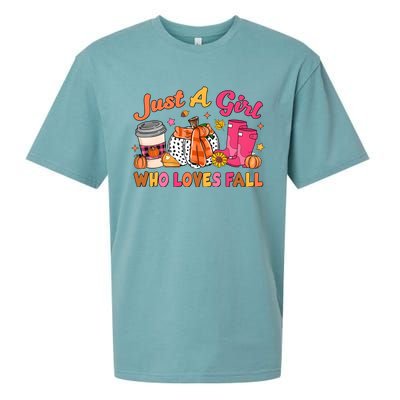 Just A Girl Who Loves Fall Sueded Cloud Jersey T-Shirt