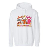 Just A Girl Who Loves Fall Garment-Dyed Fleece Hoodie