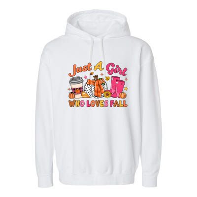 Just A Girl Who Loves Fall Garment-Dyed Fleece Hoodie