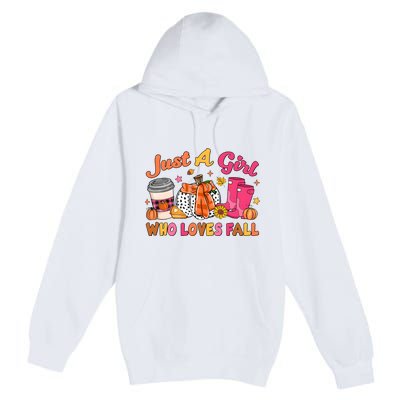 Just A Girl Who Loves Fall Premium Pullover Hoodie