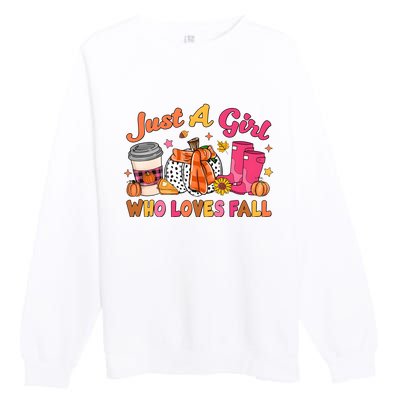 Just A Girl Who Loves Fall Premium Crewneck Sweatshirt