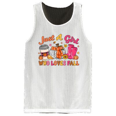 Just A Girl Who Loves Fall Mesh Reversible Basketball Jersey Tank